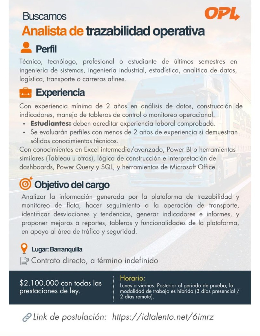 Analista de trazabilidad operativa