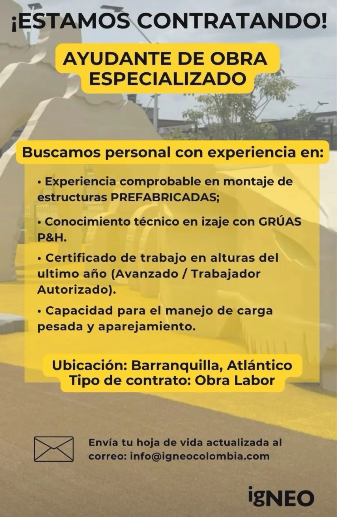 Ayudante de obra especializado