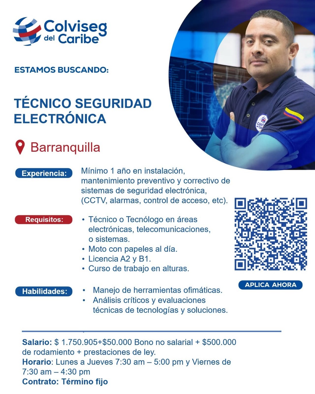 Técnico Seguridad Electrónica — Colviseg del Caribe
