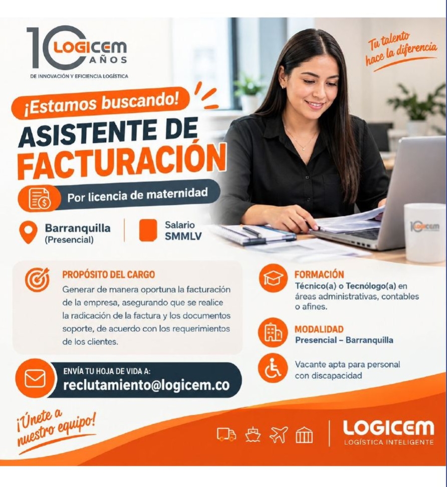 Asistente de Facturación (por licencia de maternidad)