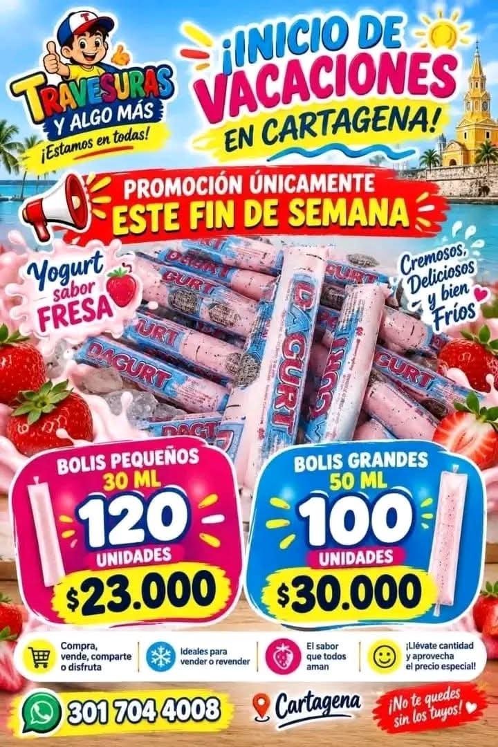 Bolis de yogurt sabor fresa — Travesuras y Algo Más