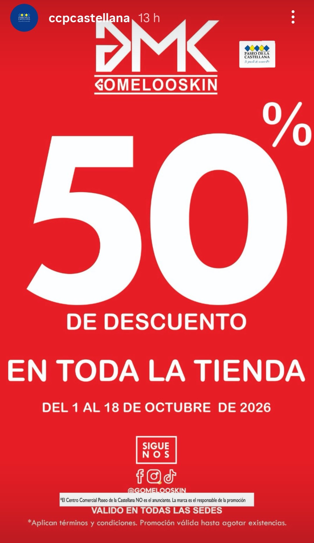 50% de descuento en toda la tienda — Gomelooskin
