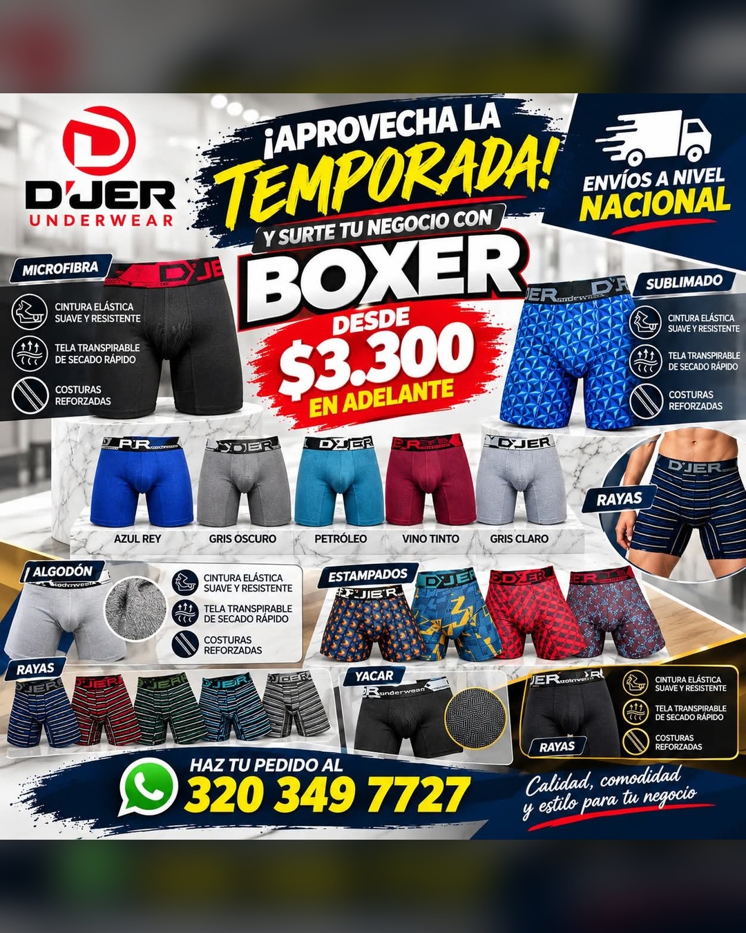 Bóxer por mayor para surtir tu negocio — D’Jer Underwear