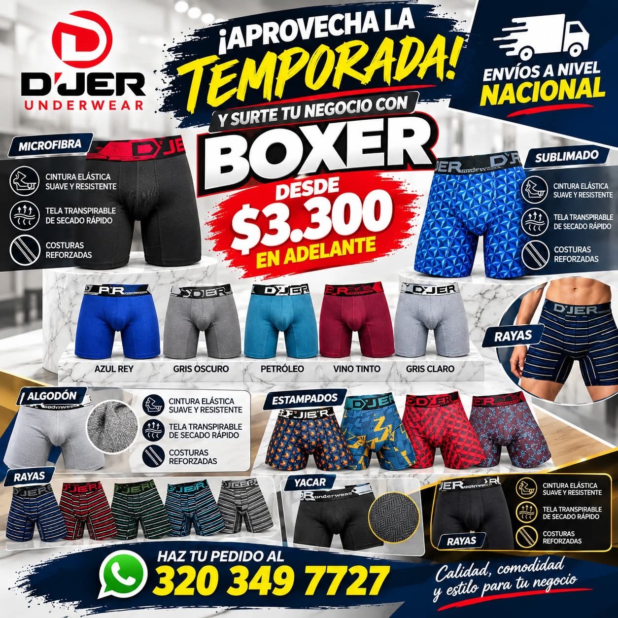 Bóxer desde $3.300 al por mayor — D'JER