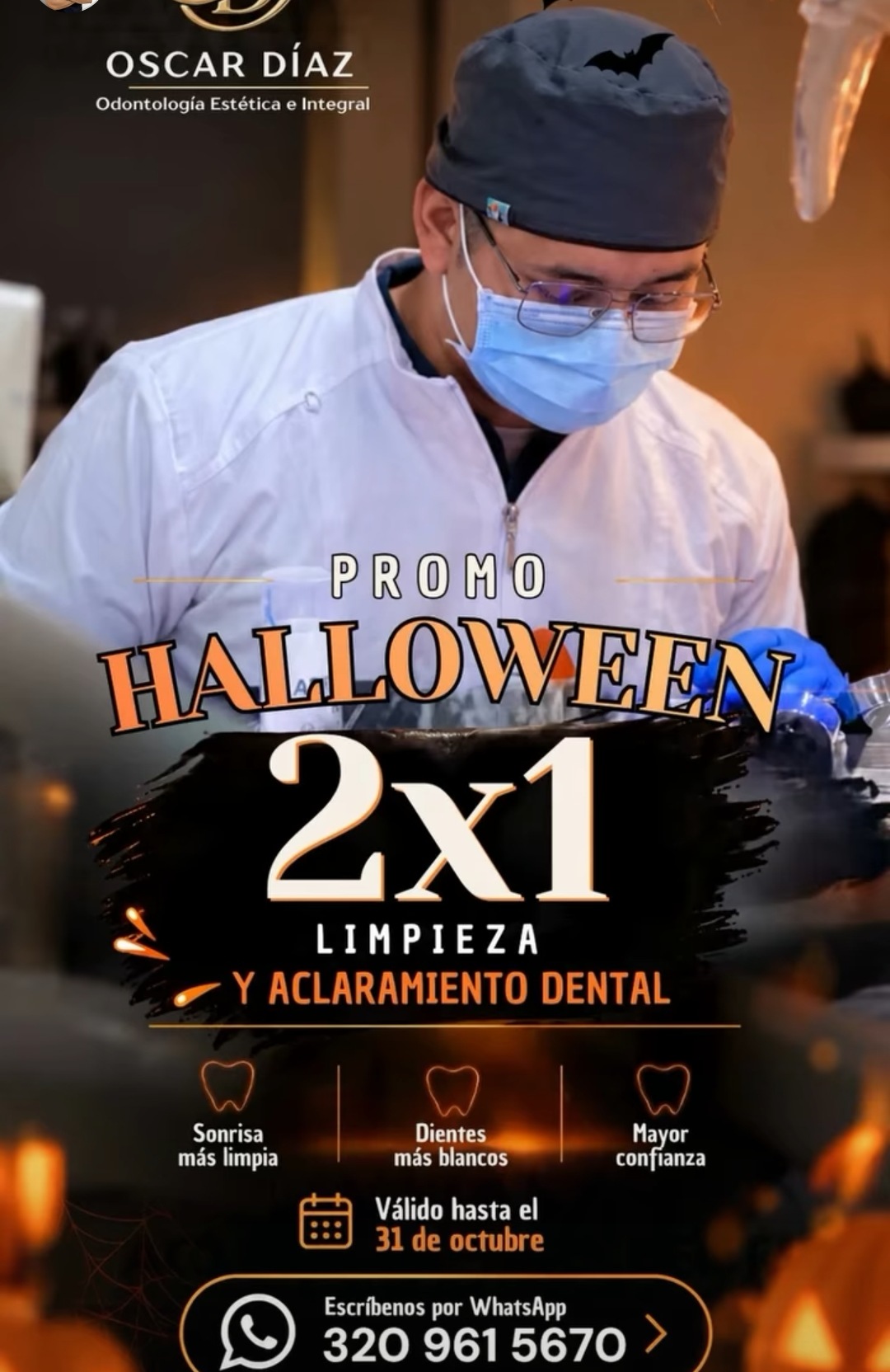 Halloween 2x1 en limpieza y aclaramiento dental — Odontología Oscar Díaz