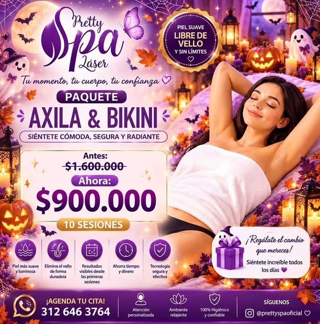 Axila & Bikini, 10 sesiones: $900.000 — Pretty Spa Láser