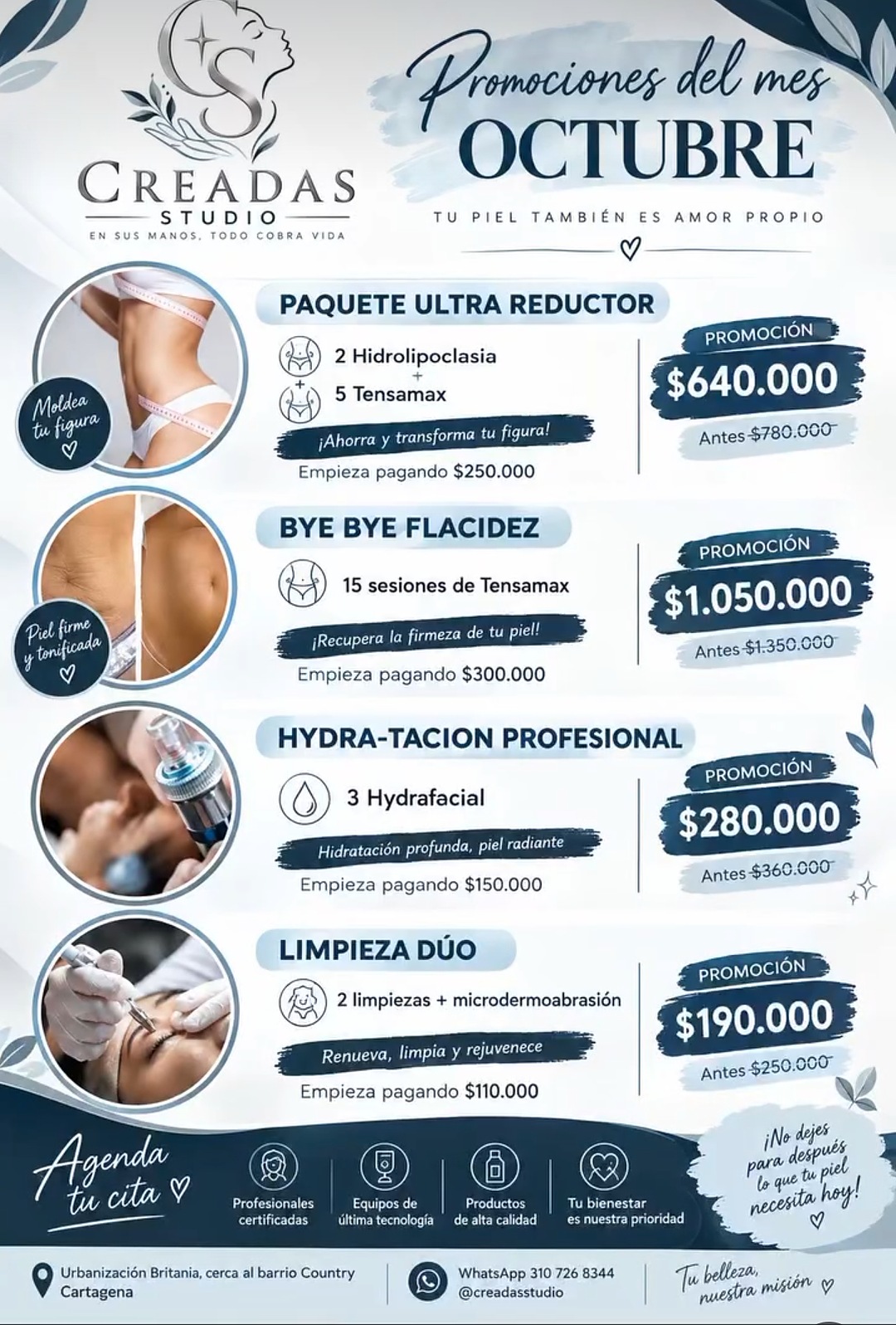 Promociones de octubre: 4 paquetes — Creadas Studio