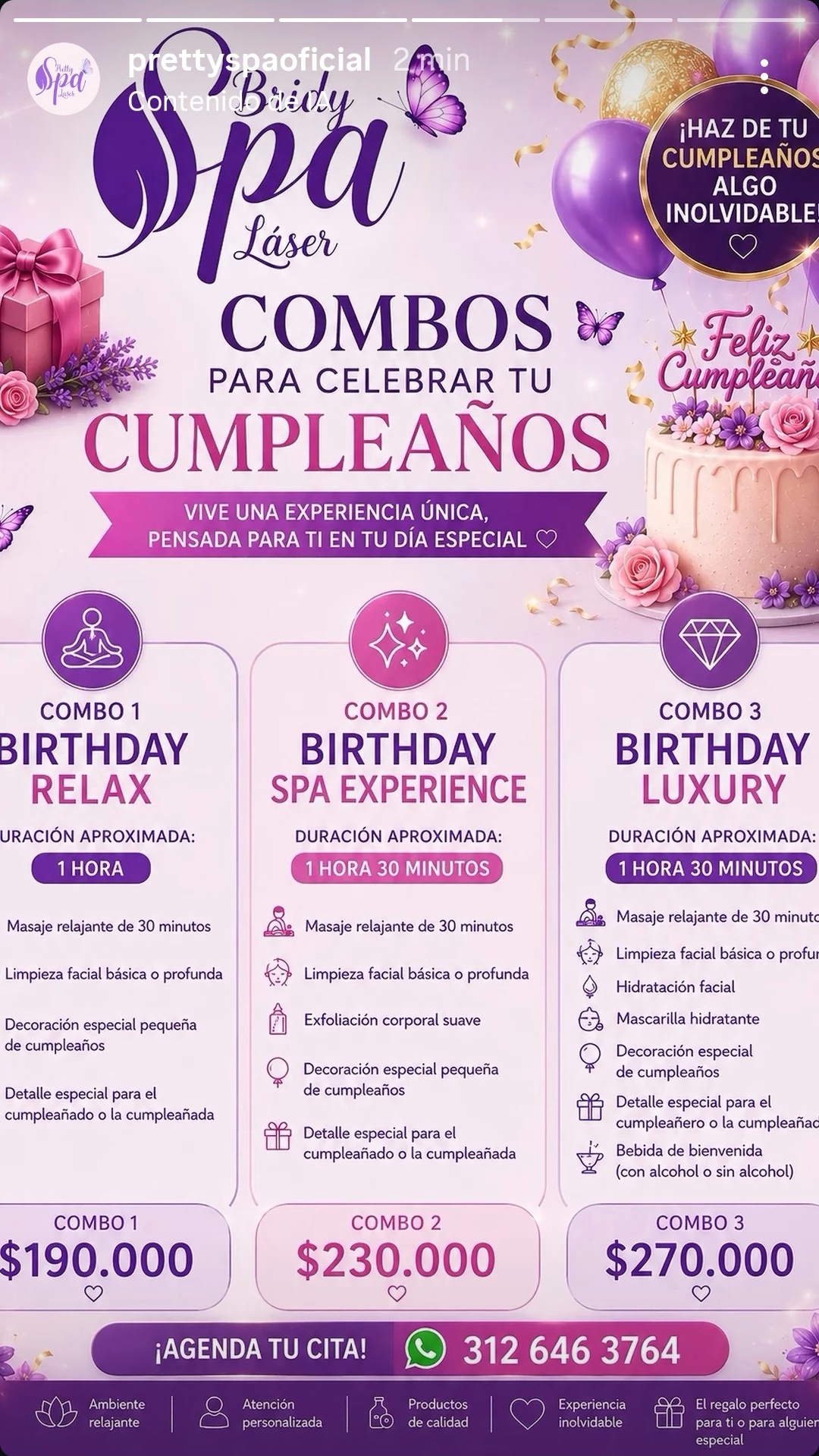 Combos de cumpleaños — Pretty Spa Láser