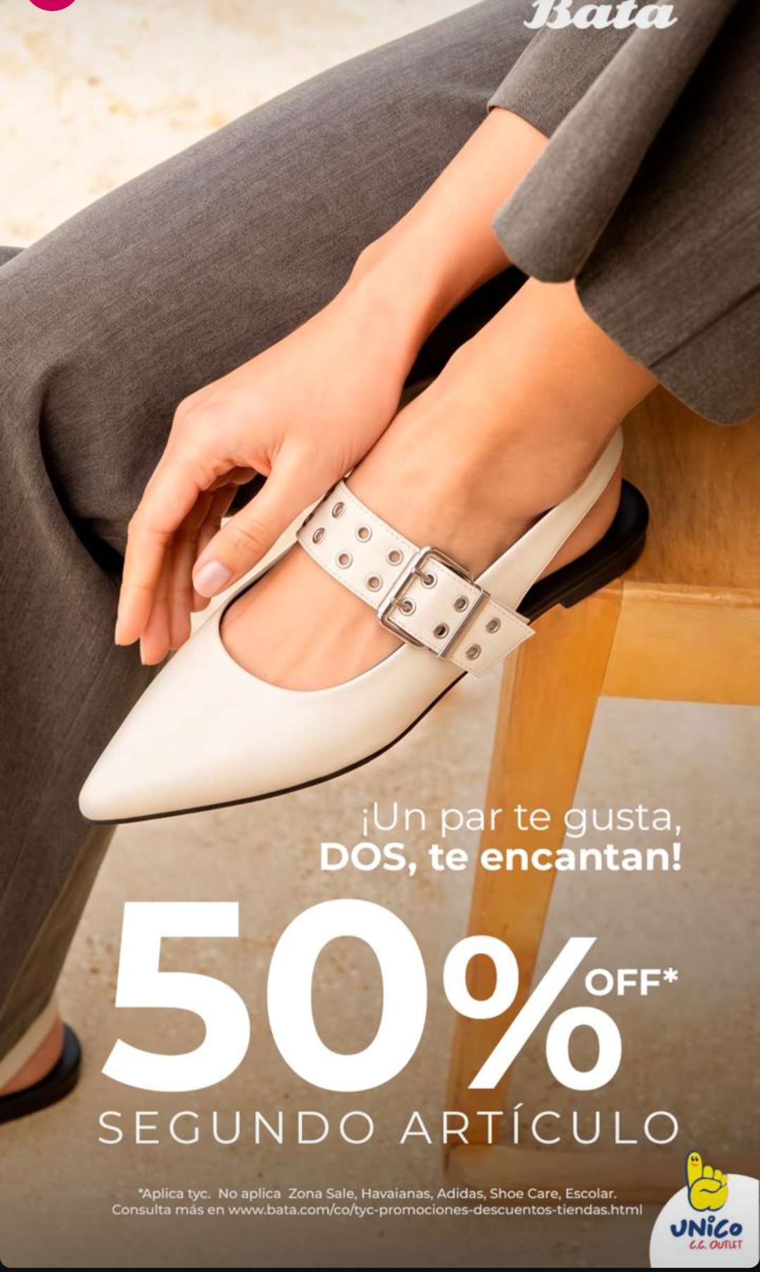 50% OFF en el segundo artículo — Bata (Único)