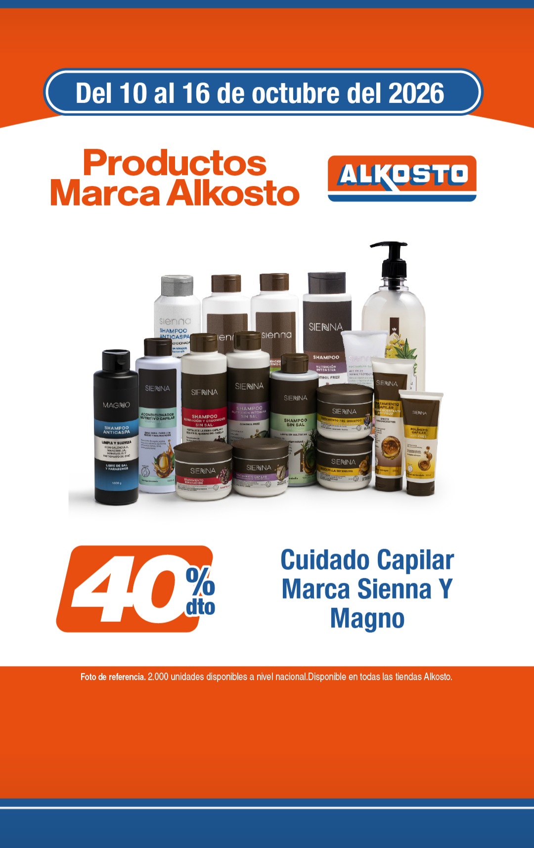 Cuidado capilar Sienna y Magno 40% dto — Alkosto