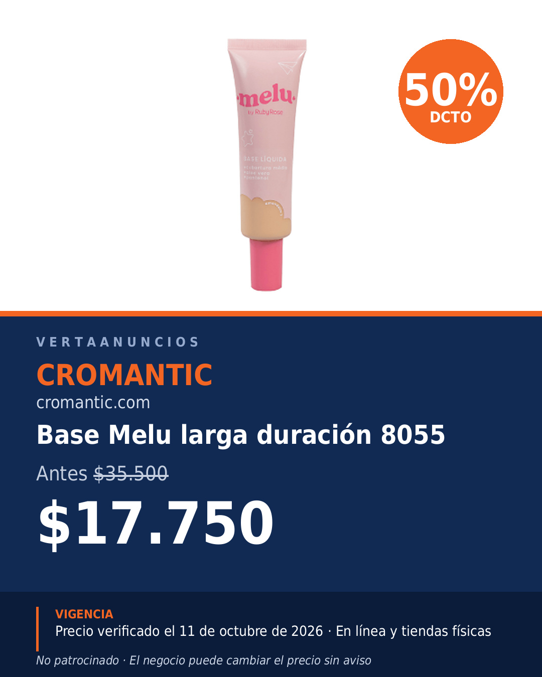 Base Melu Larga Duración 8055: $17.750 — Cromantic