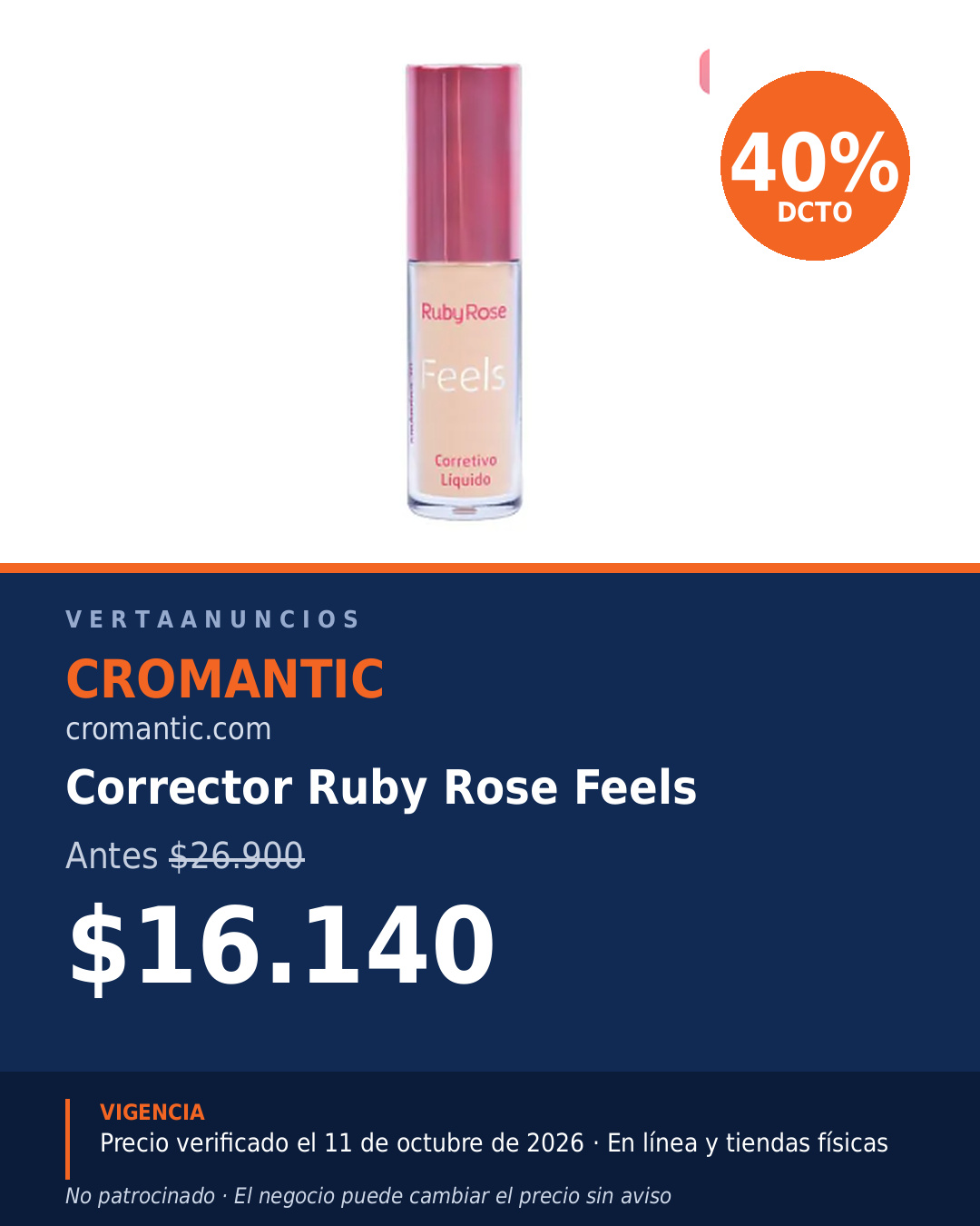 Corrector Ruby Rose Feels: $16.140 — Cromantic