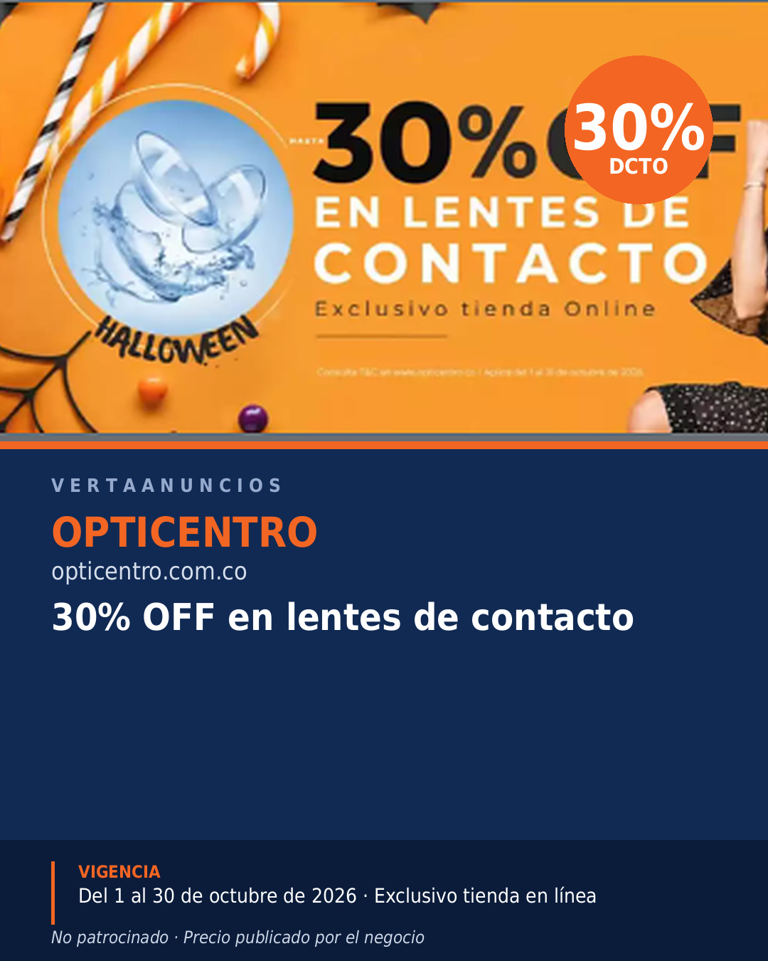 30% OFF en lentes de contacto — Opticentro