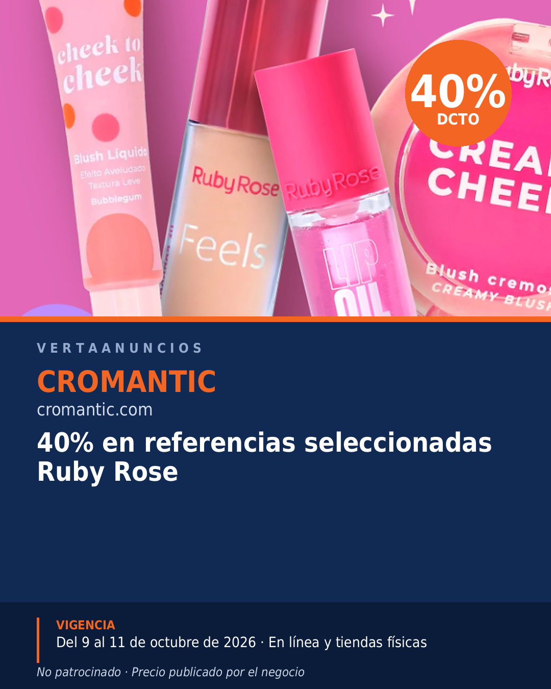 40% OFF en referencias seleccionadas Ruby Rose — Cromantic