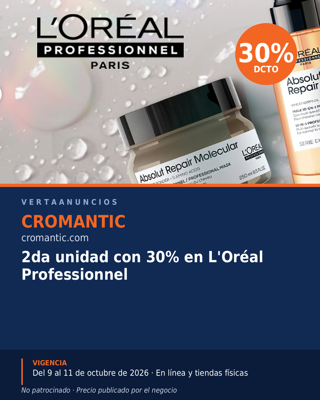 2da unidad 30% dto en L'Oréal Professionnel — Cromantic