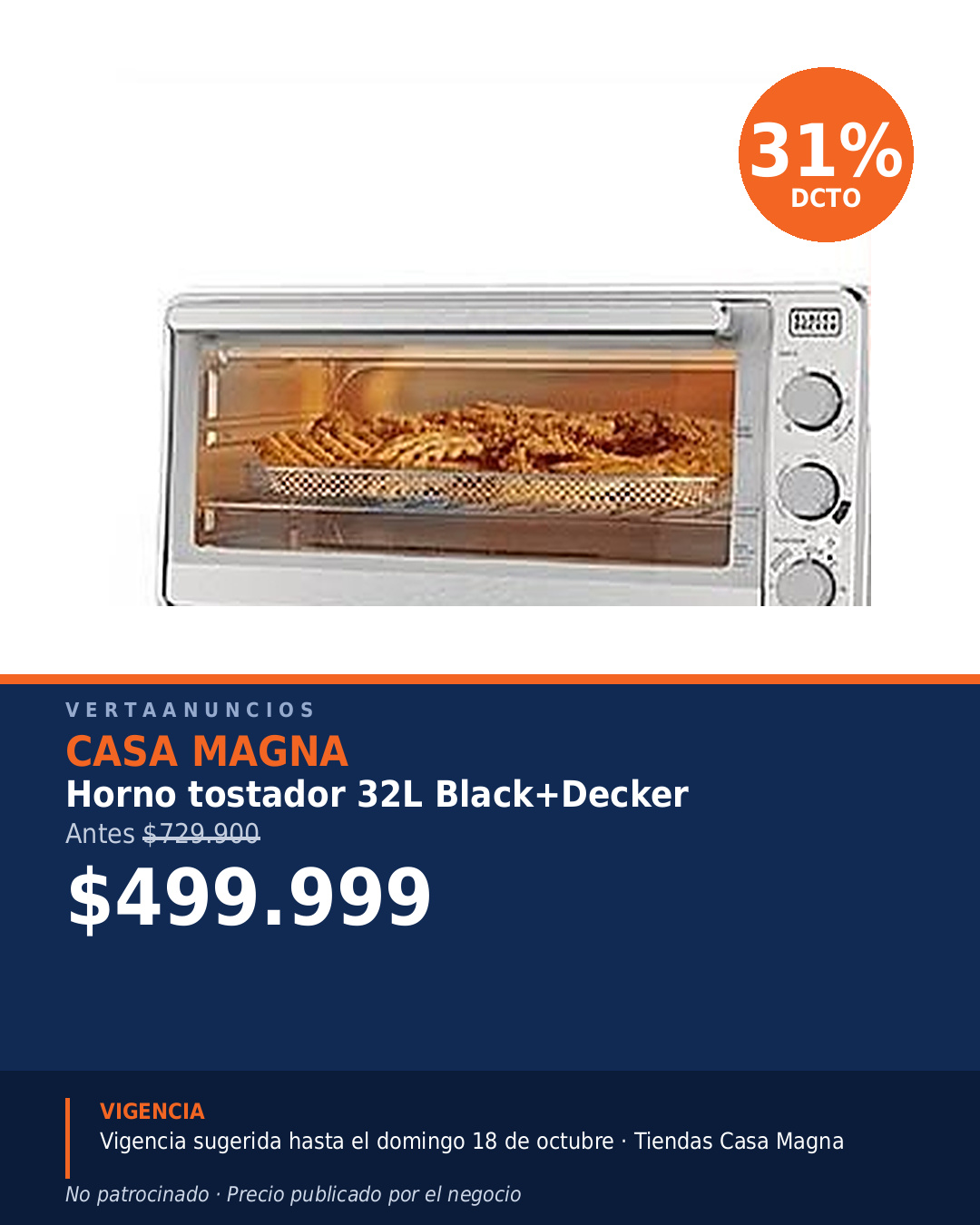 Horno tostador 32L Black+Decker — Casa Magna