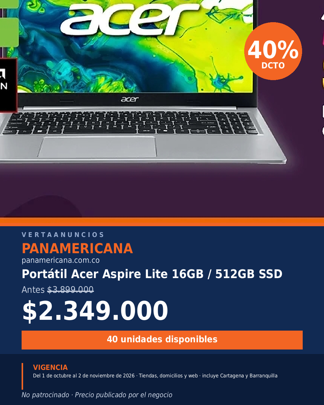 Portátil Acer Aspire Lite 16GB / 512GB SSD — Panamericana