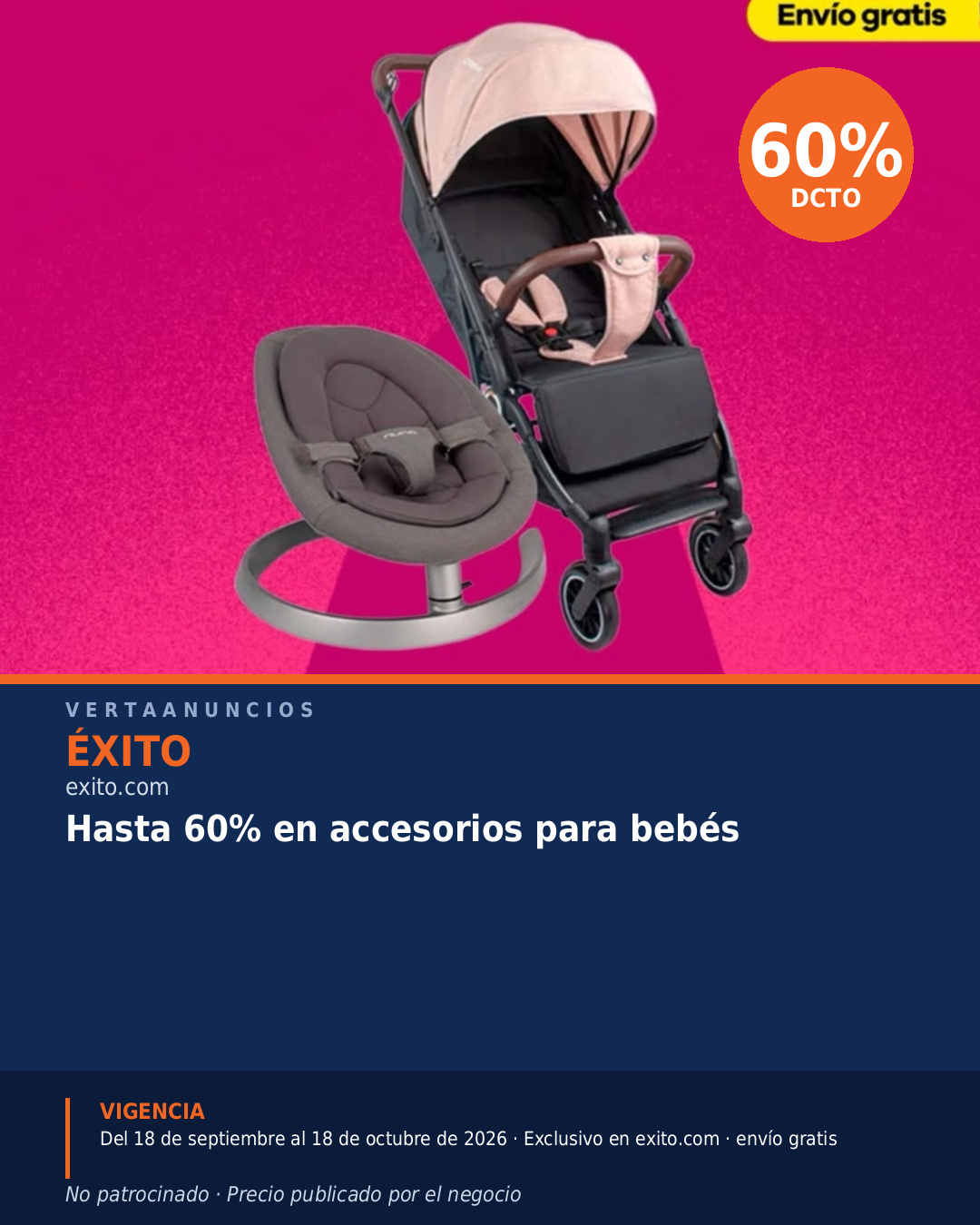 Hasta 60% en accesorios para bebés — Éxito