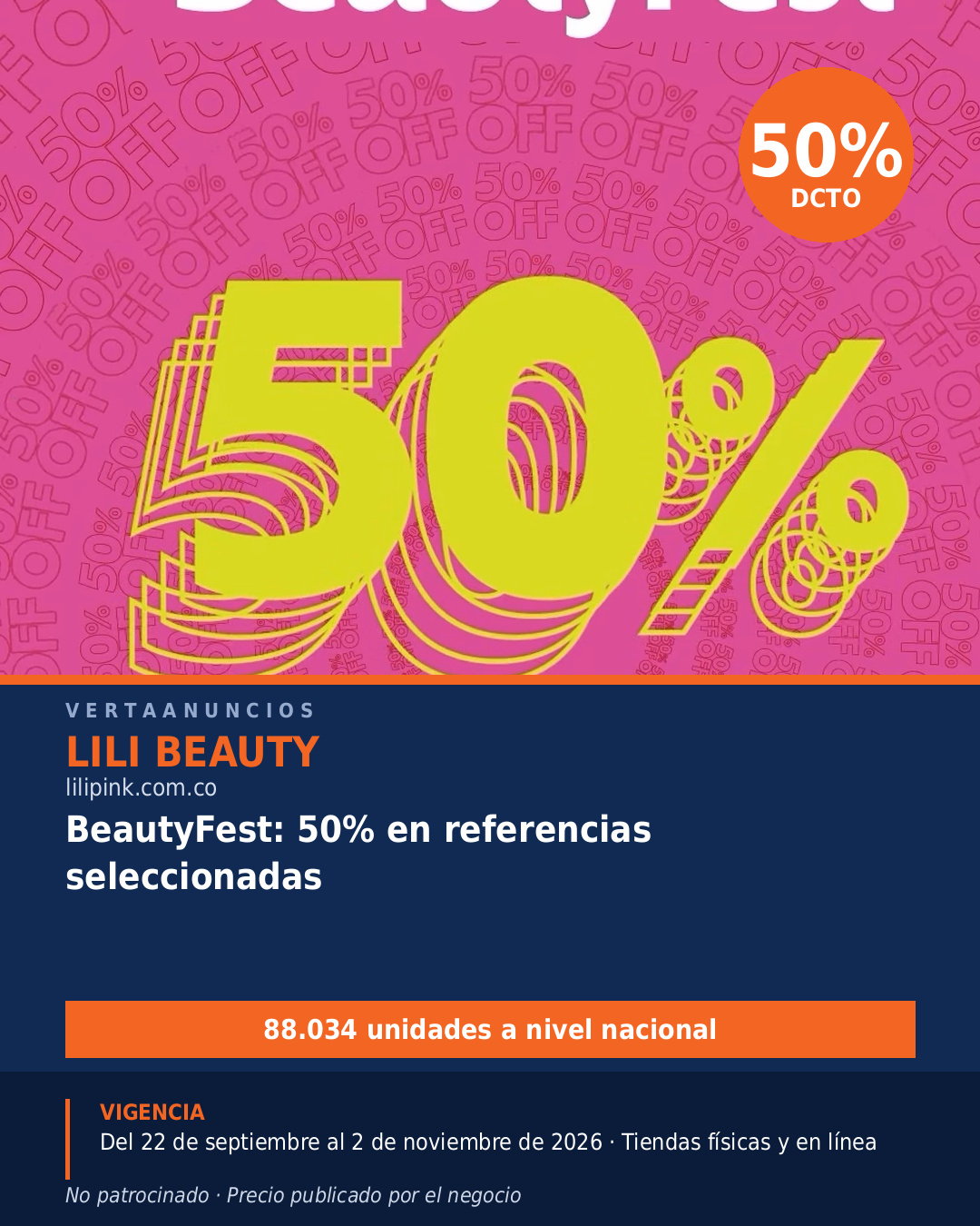 BeautyFest: 50% en referencias seleccionadas — Lili Beauty