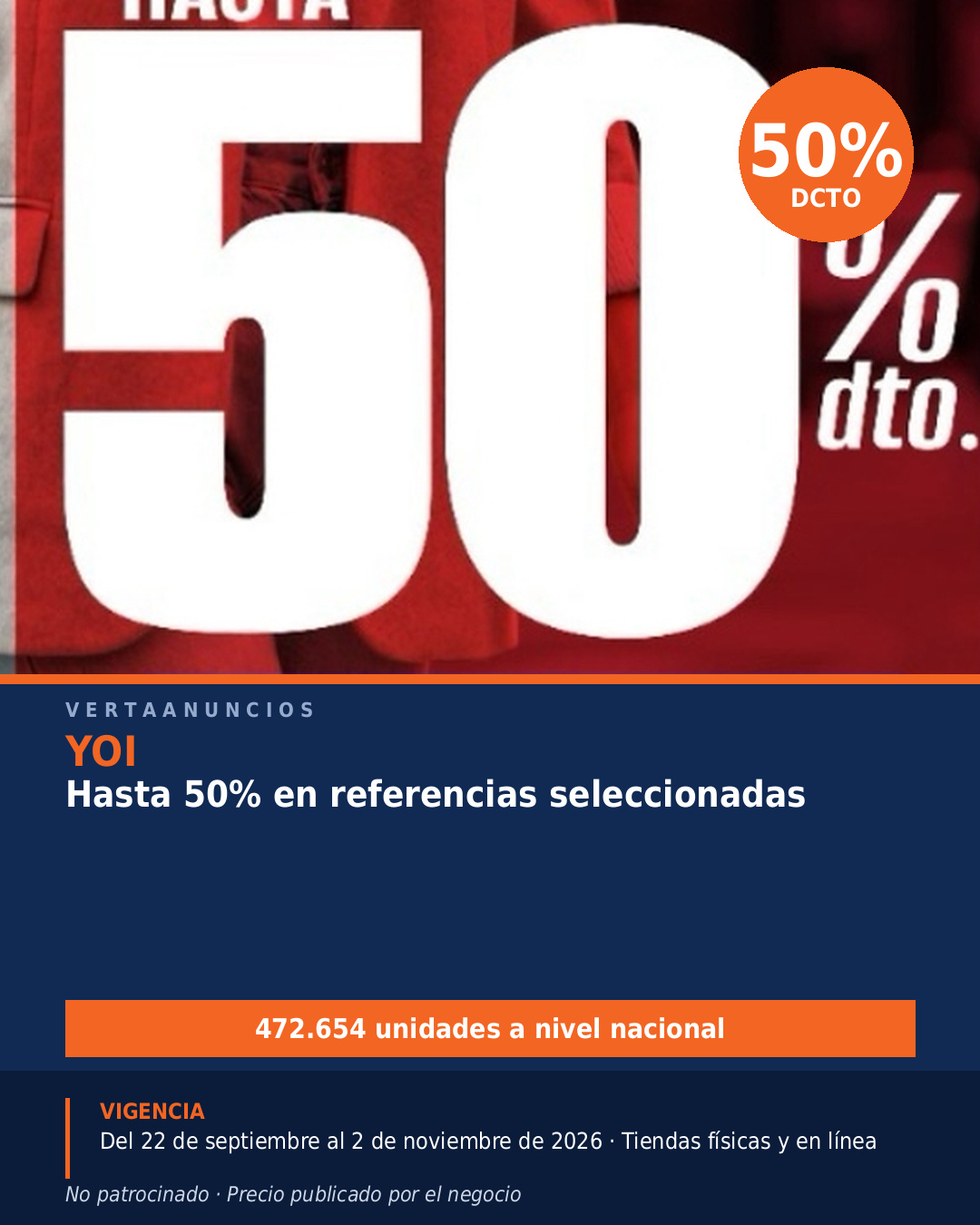 Hasta 50% en referencias seleccionadas — YOI