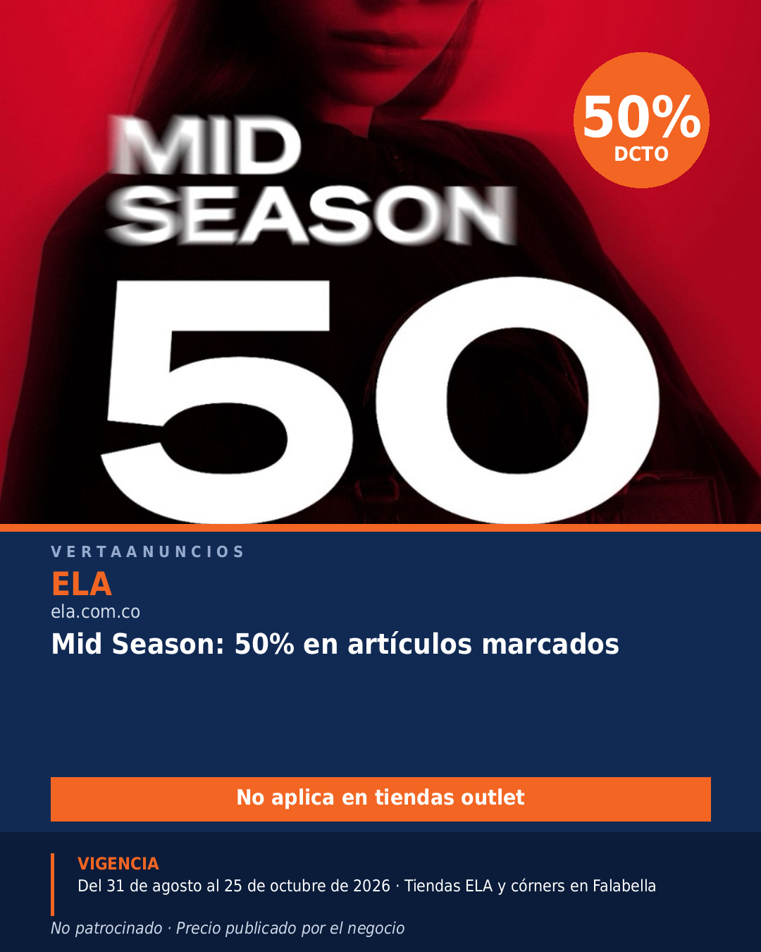 Mid Season: 50% en artículos marcados — ELA