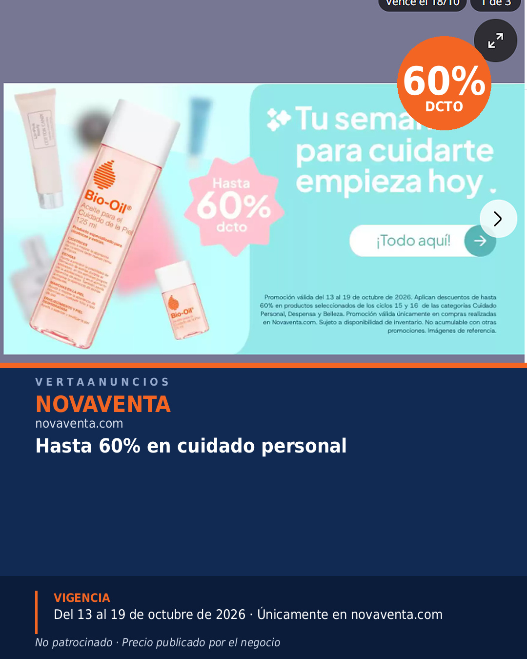 Hasta 60% en cuidado personal — Novaventa