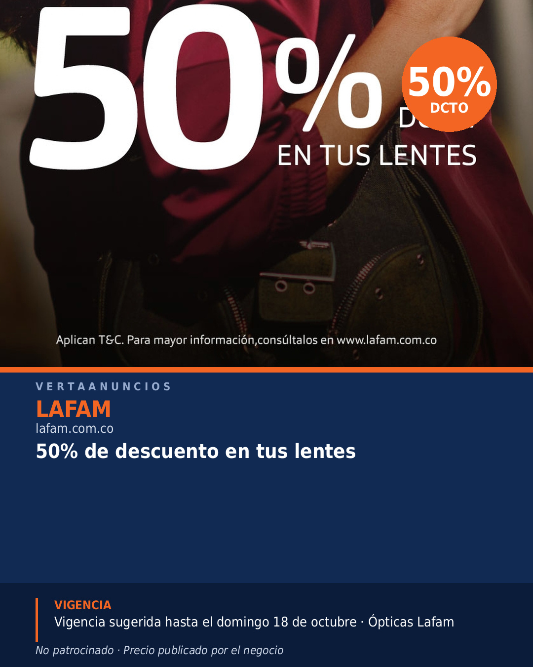 50% de descuento en tus lentes — Lafam