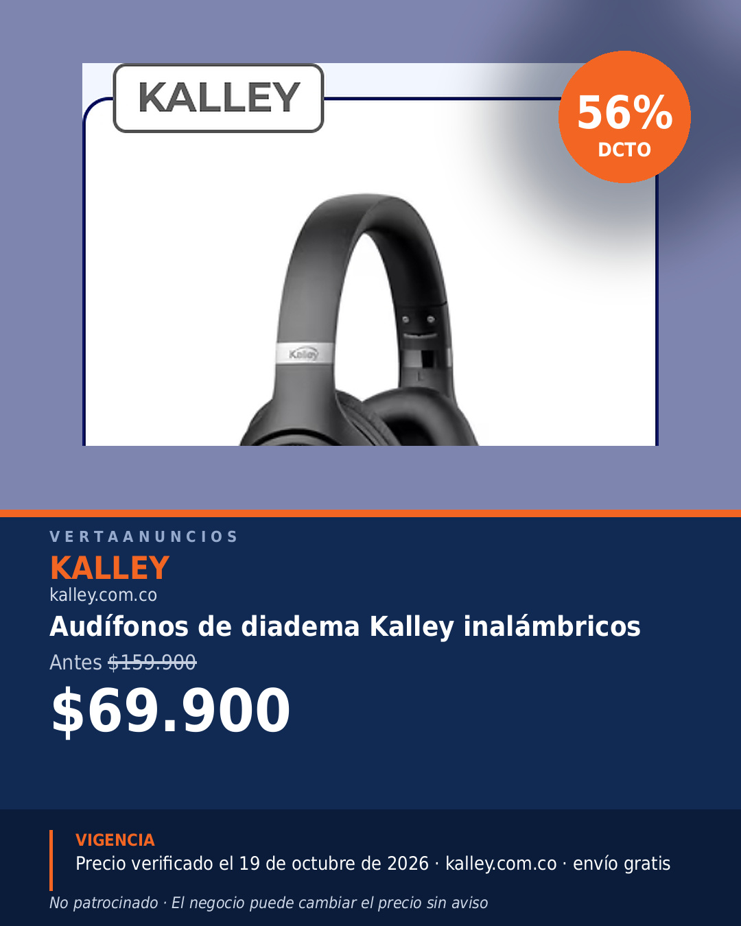 Audífonos de diadema Kalley inalámbricos — Kalley