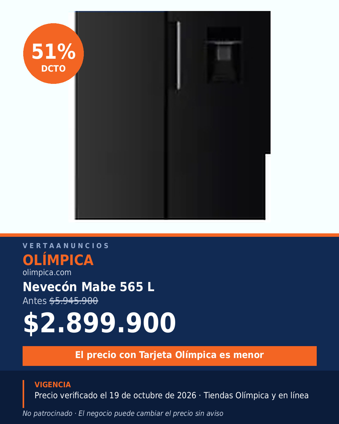 Nevecón Mabe 565 L — Olímpica
