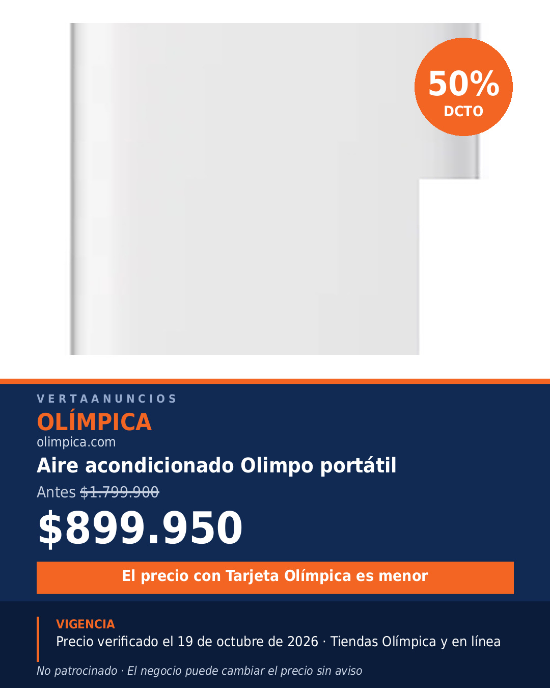 Aire acondicionado Olimpo portátil — Olímpica
