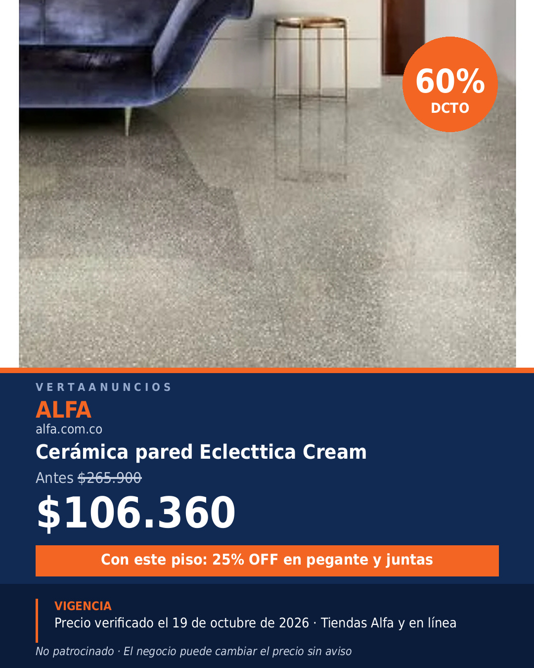 Cerámica pared Eclecttica Cream — Alfa