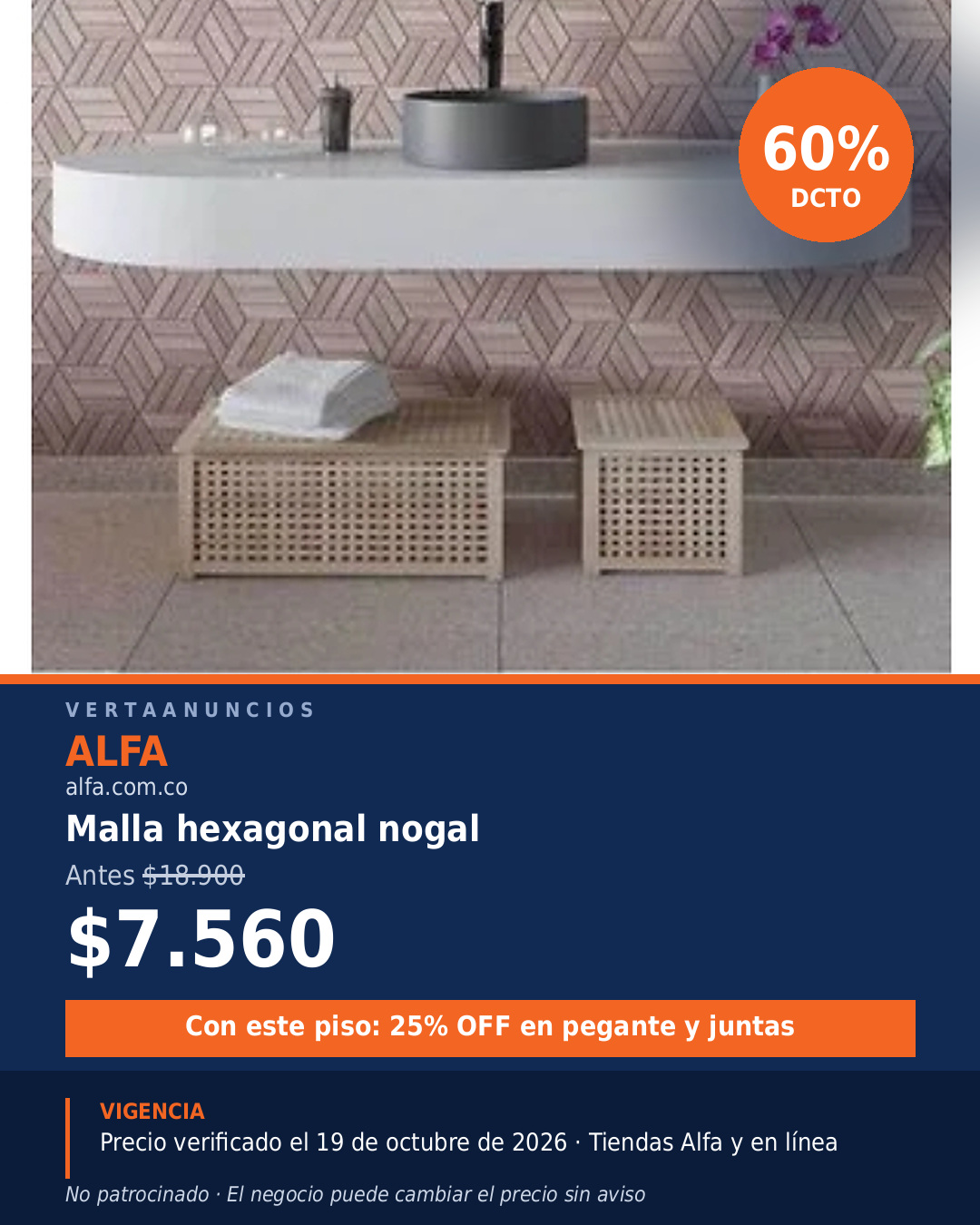 Malla hexagonal nogal — Alfa