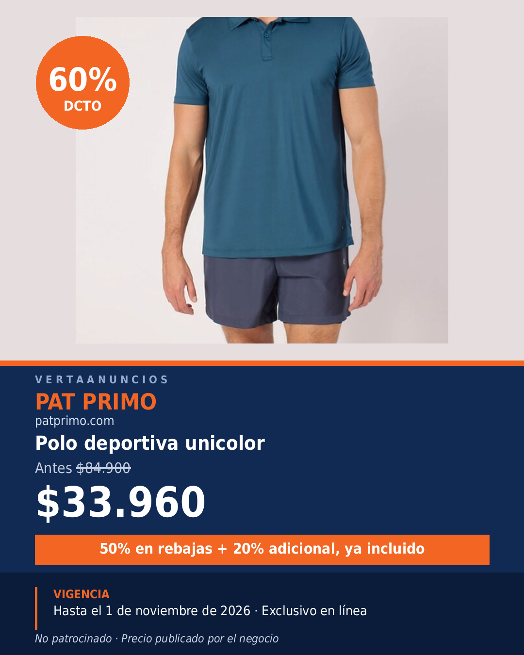 Polo deportiva unicolor — Pat Primo