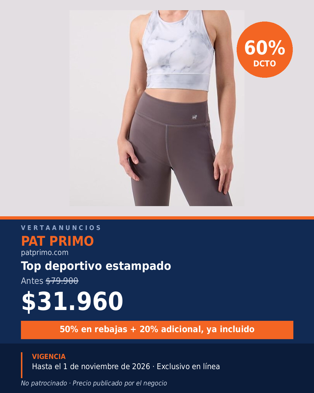 Top deportivo estampado — Pat Primo