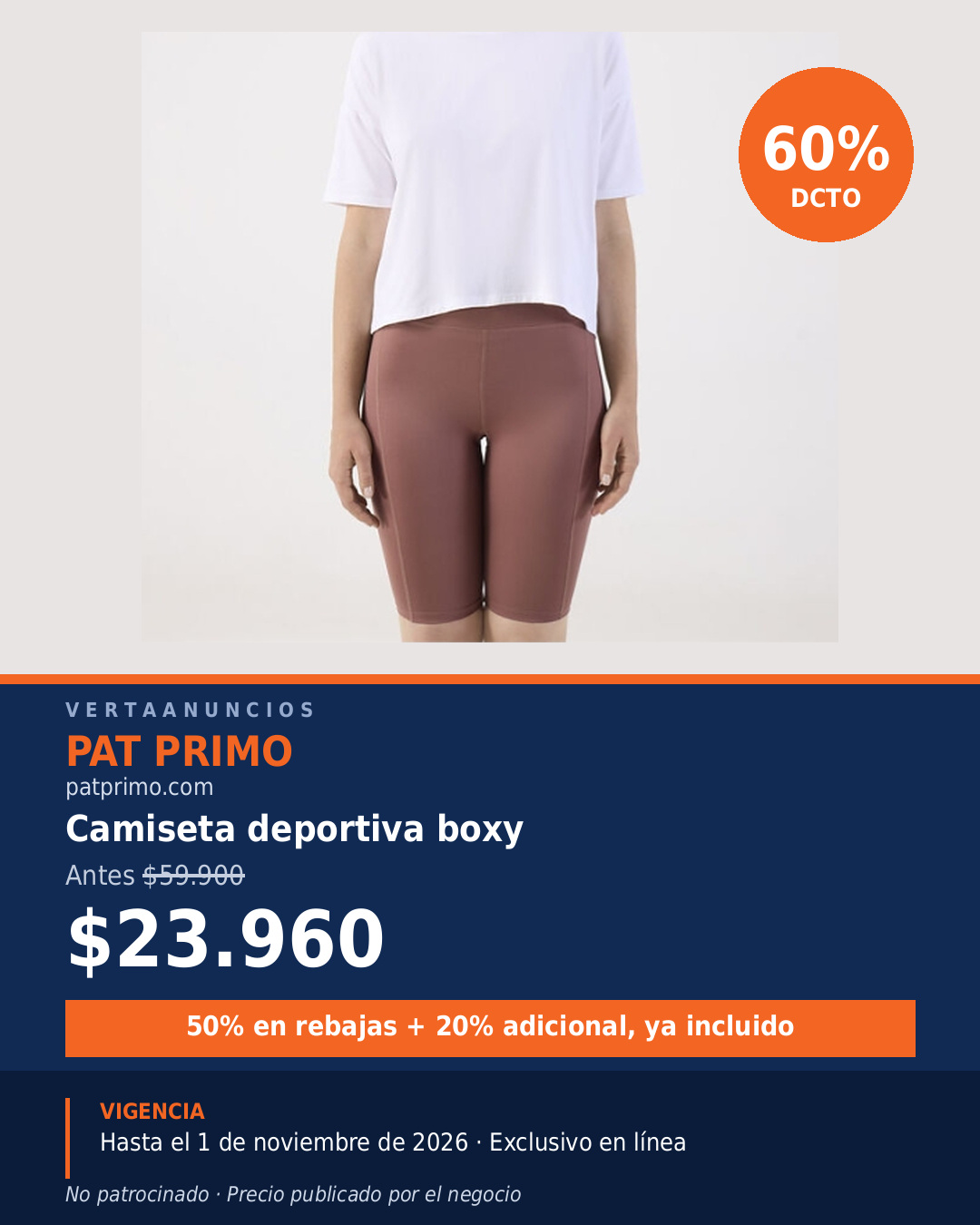 Camiseta deportiva boxy — Pat Primo