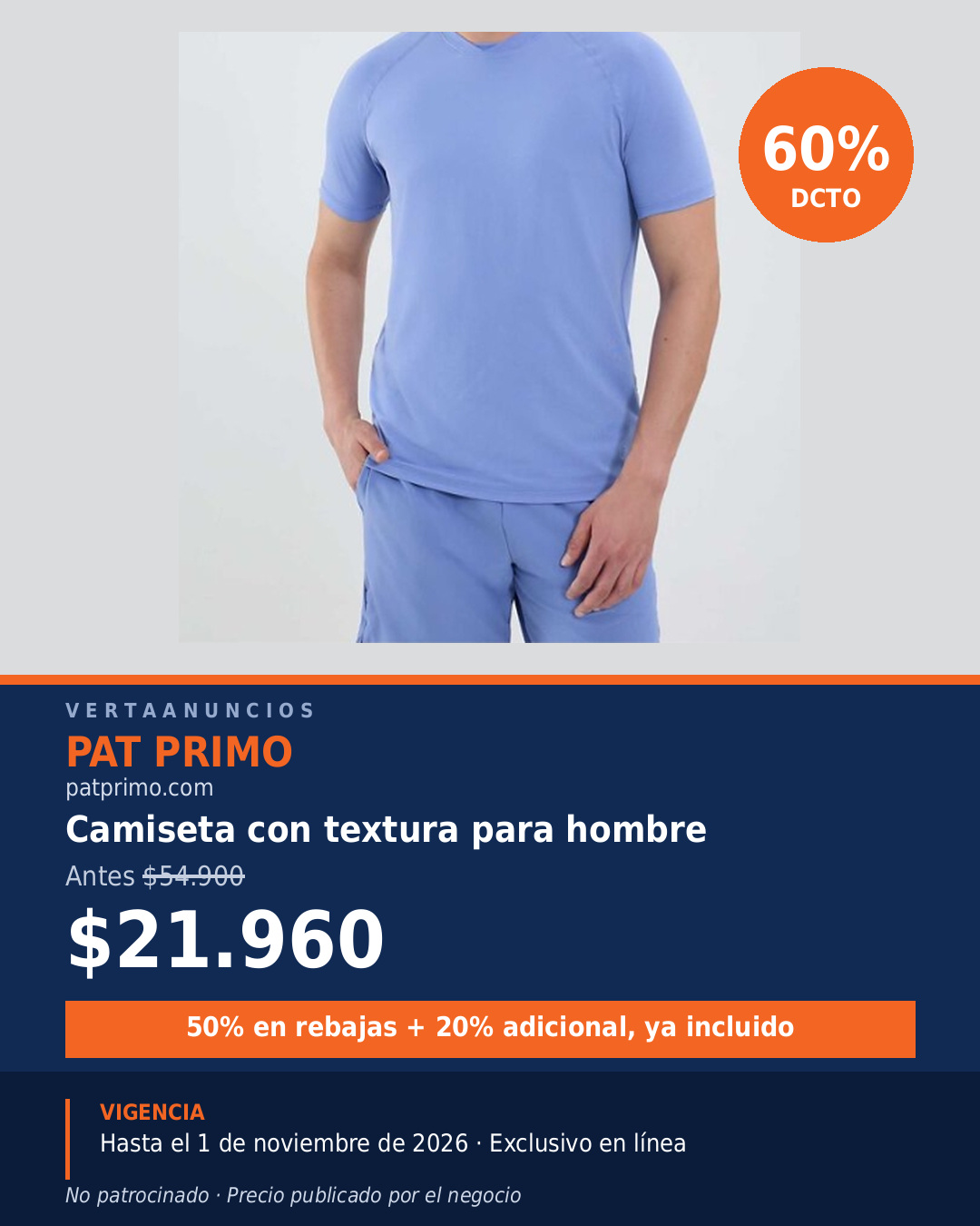 Camiseta con textura para hombre — Pat Primo