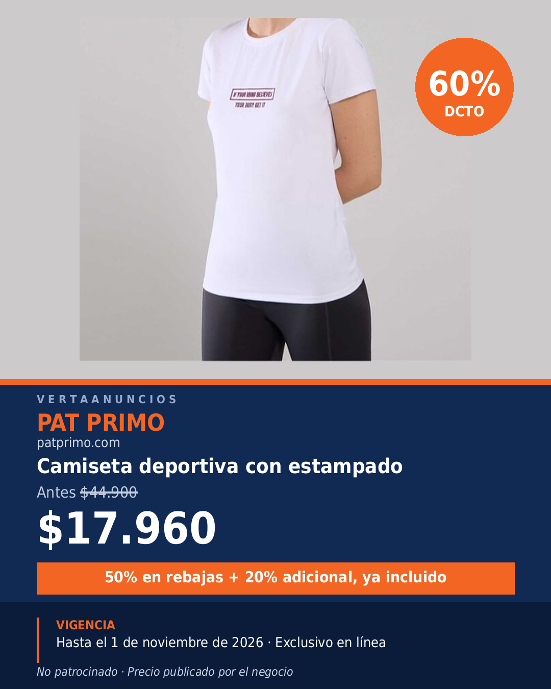 Camiseta deportiva con estampado — Pat Primo