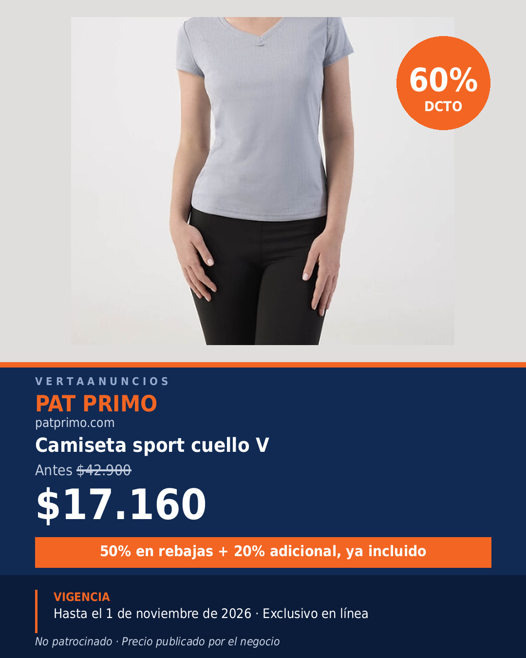 Camiseta sport cuello V — Pat Primo