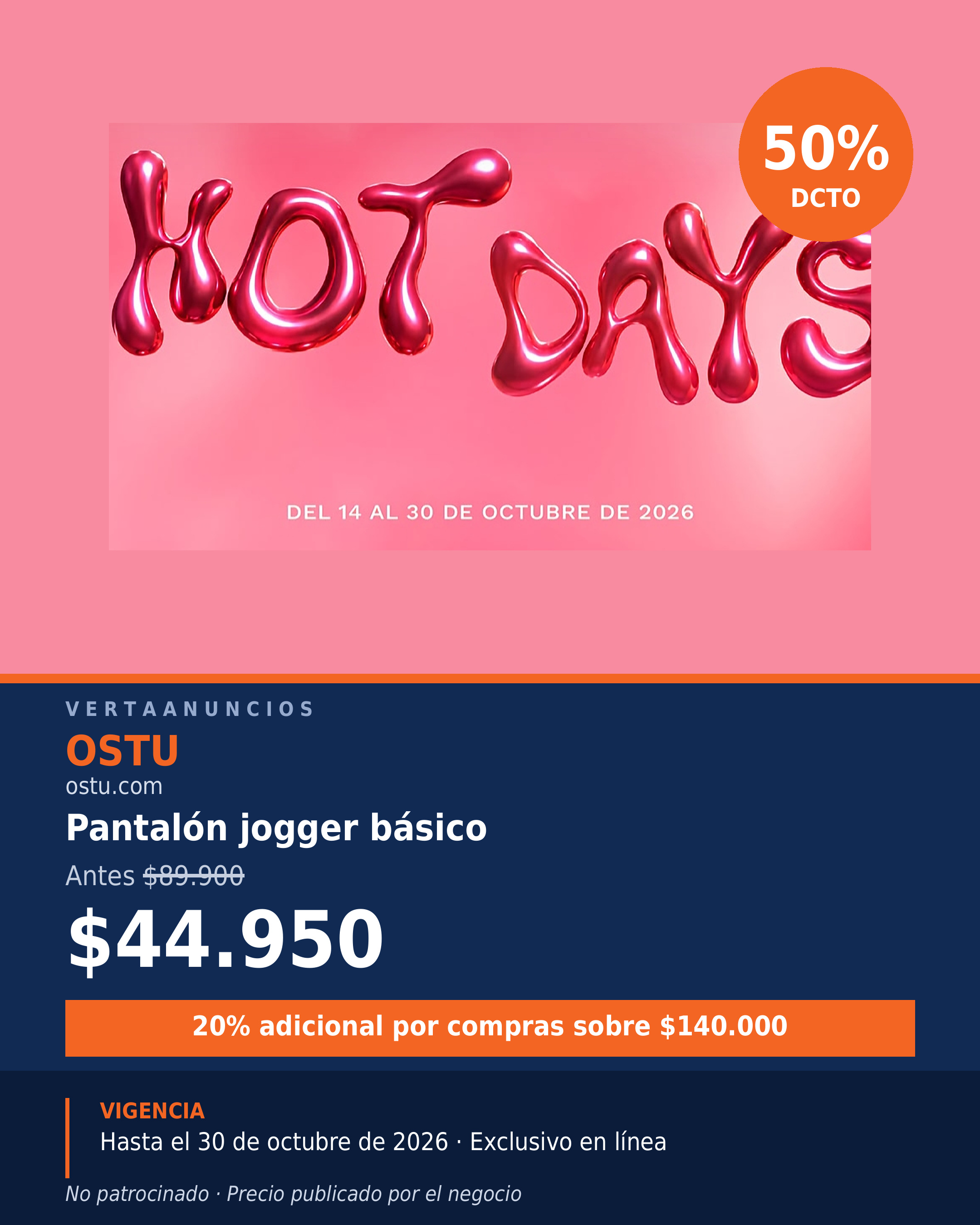 Pantalón jogger básico — OSTU