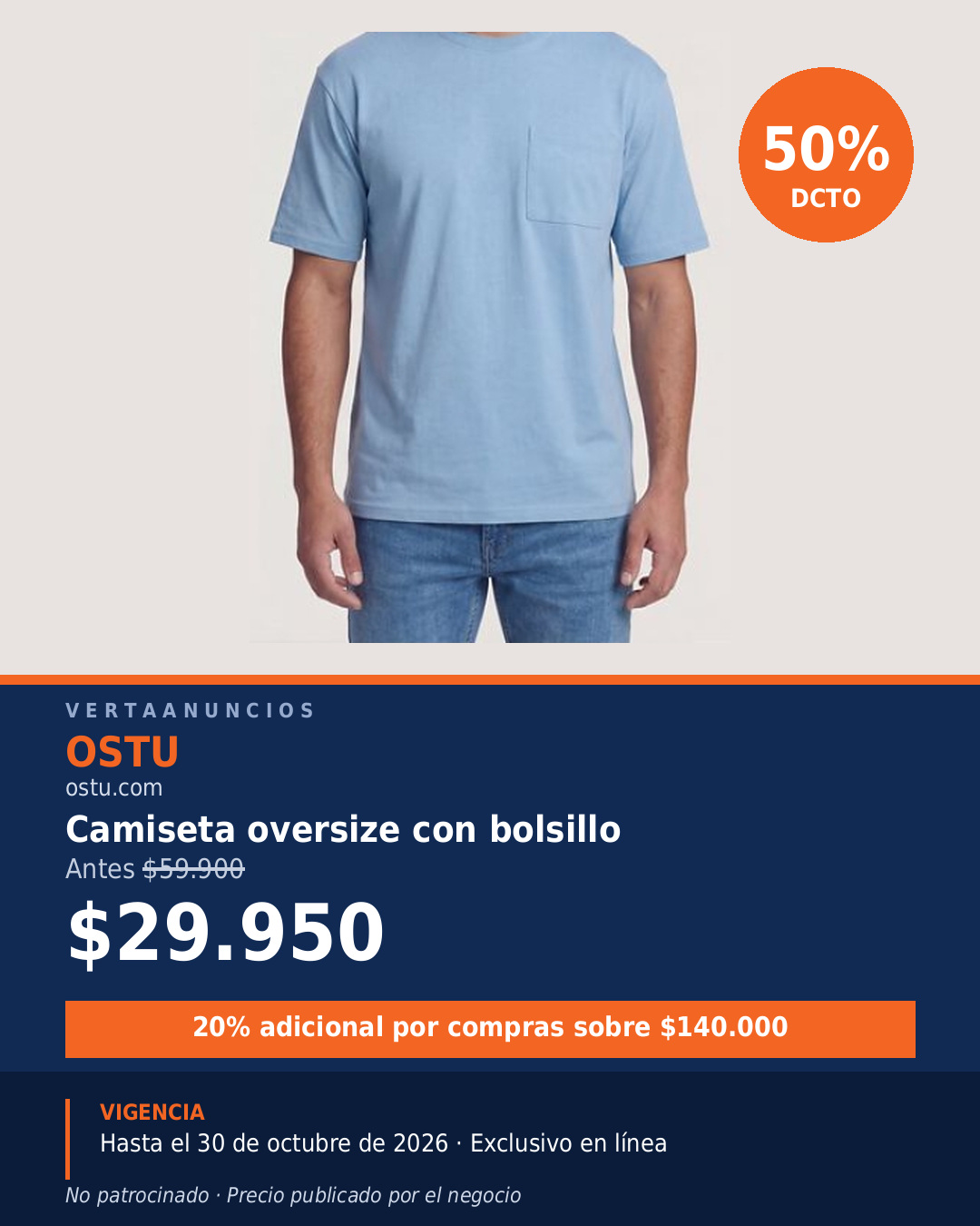 Camiseta oversize con bolsillo — OSTU