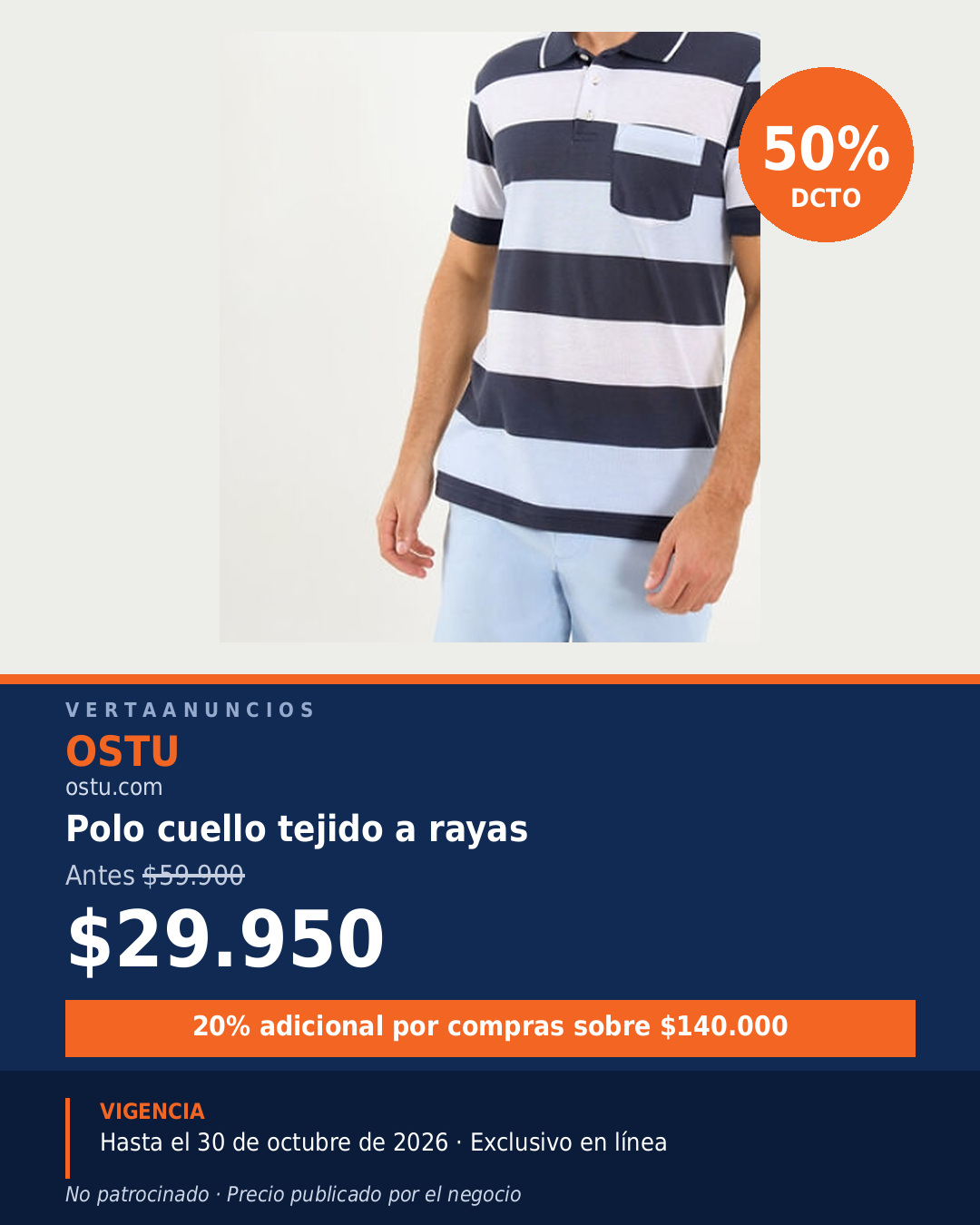 Polo cuello tejido a rayas — OSTU