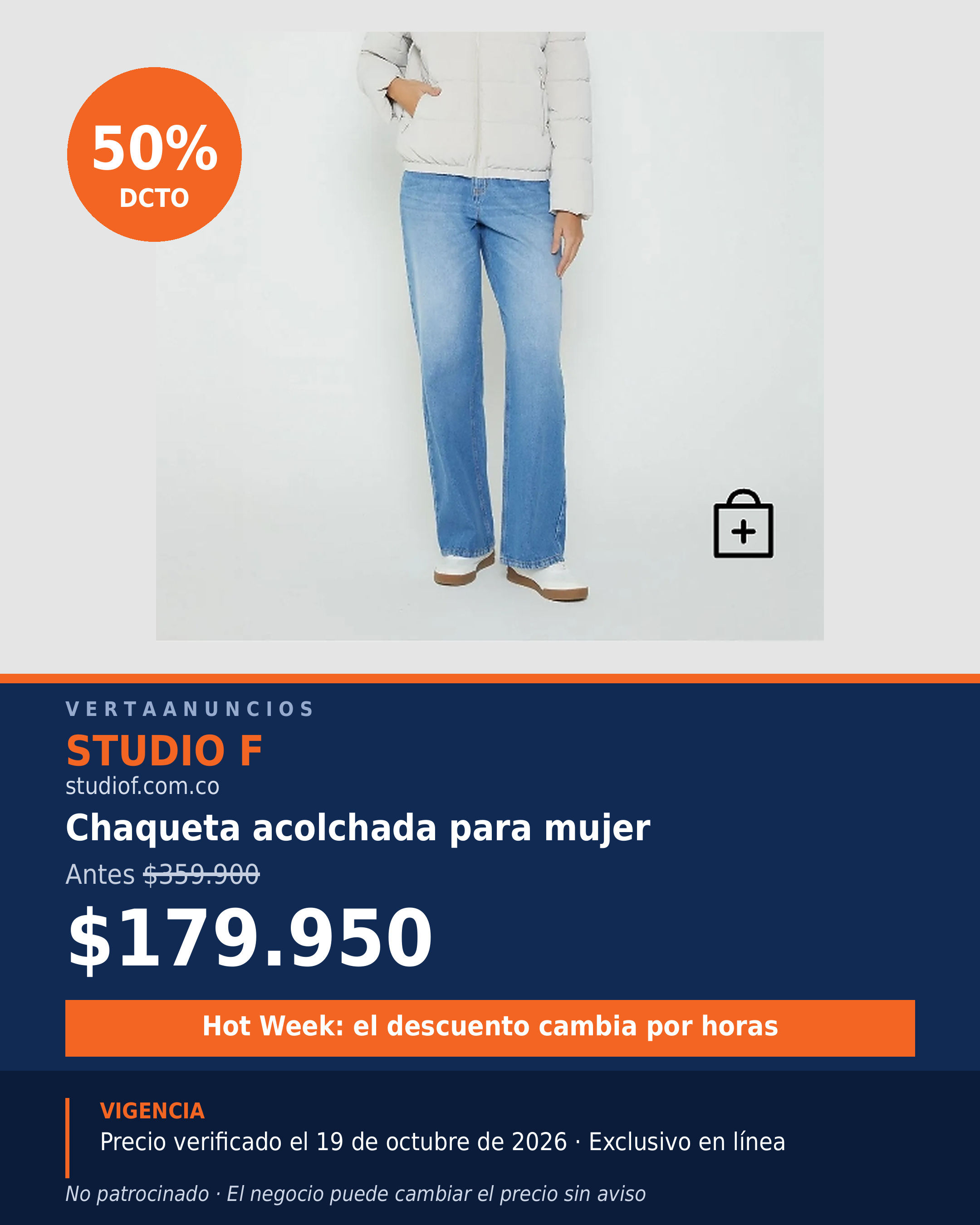 Chaqueta acolchada para mujer — Studio F