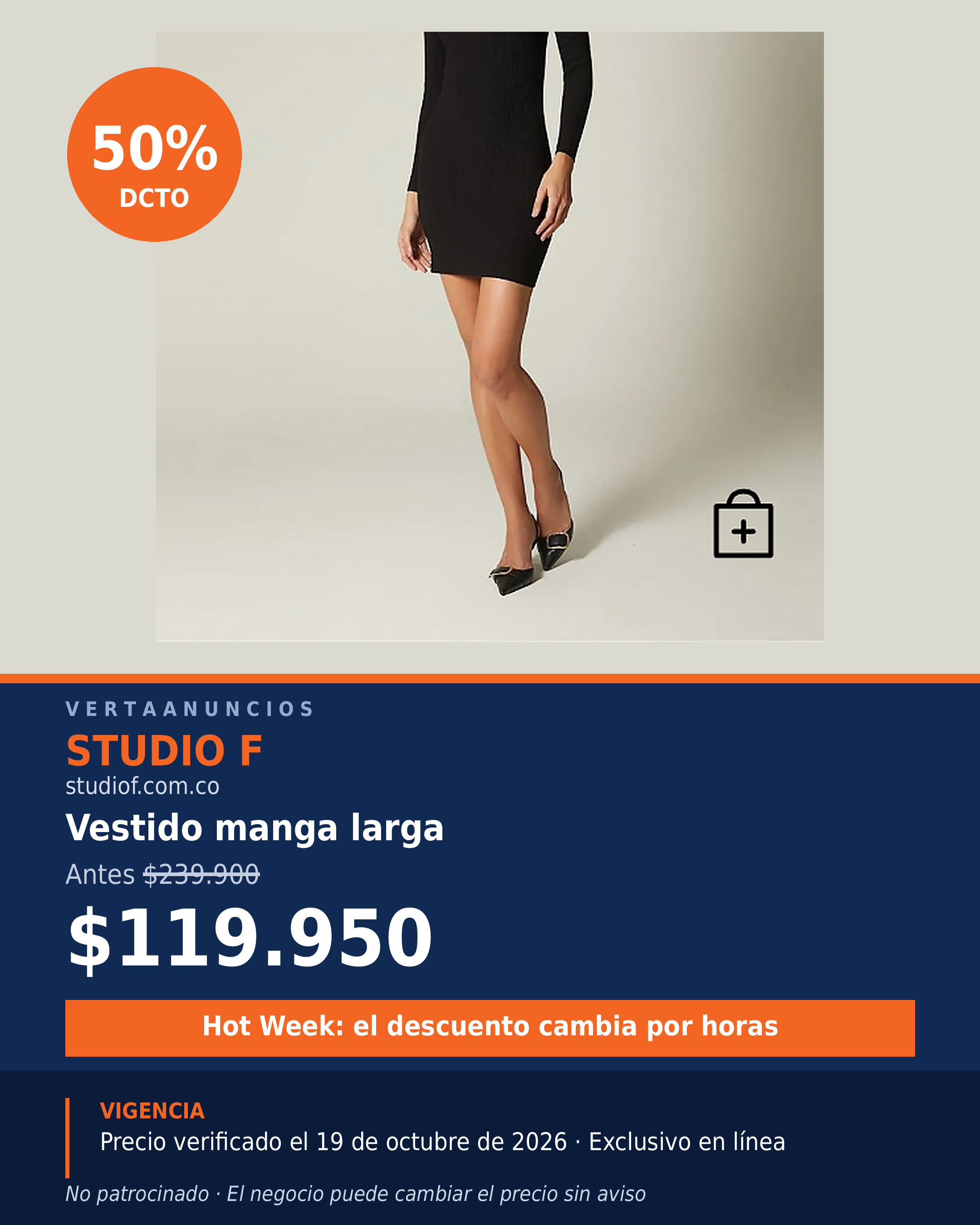 Vestido manga larga — Studio F