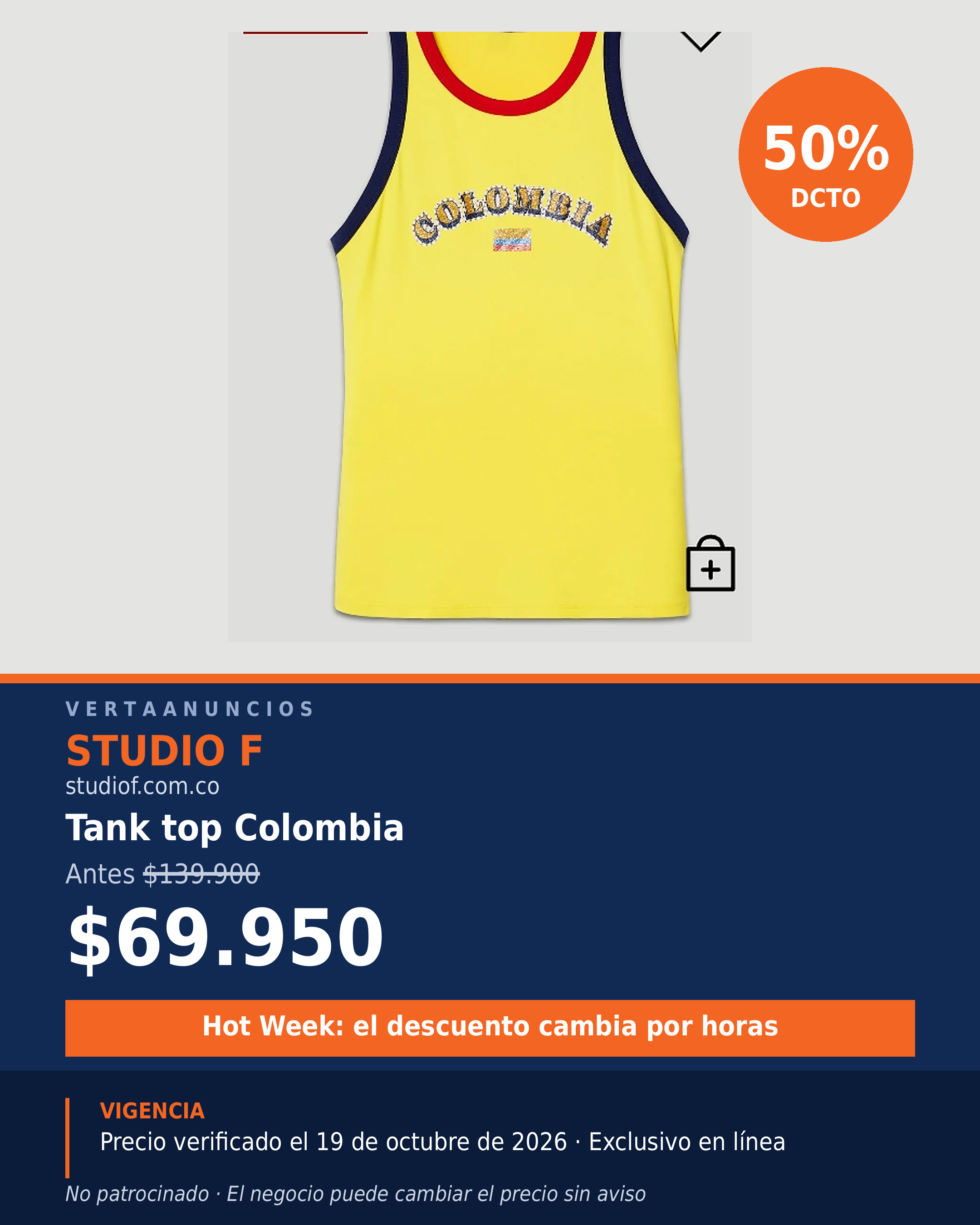 Tank top Colombia — Studio F