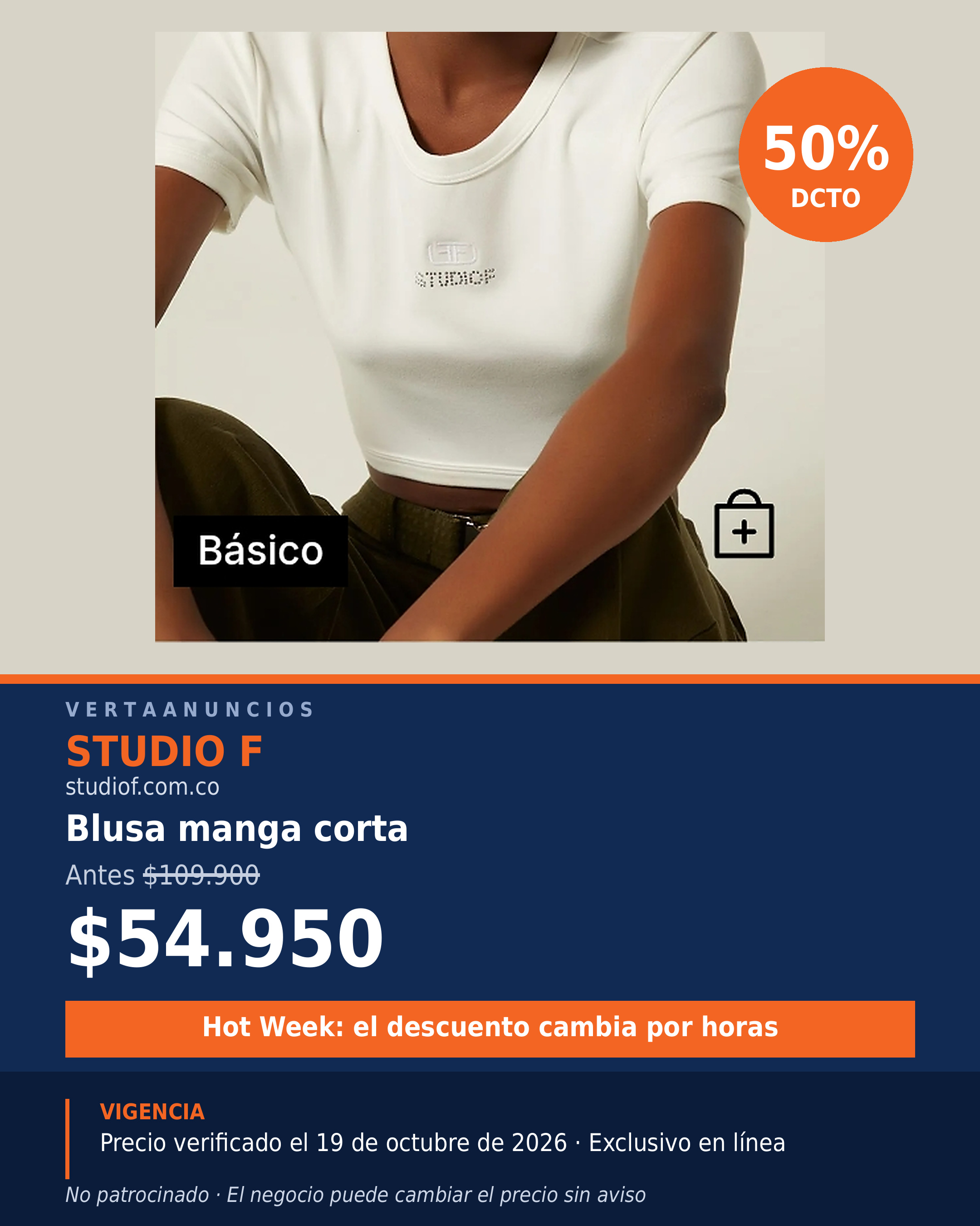 Blusa manga corta — Studio F