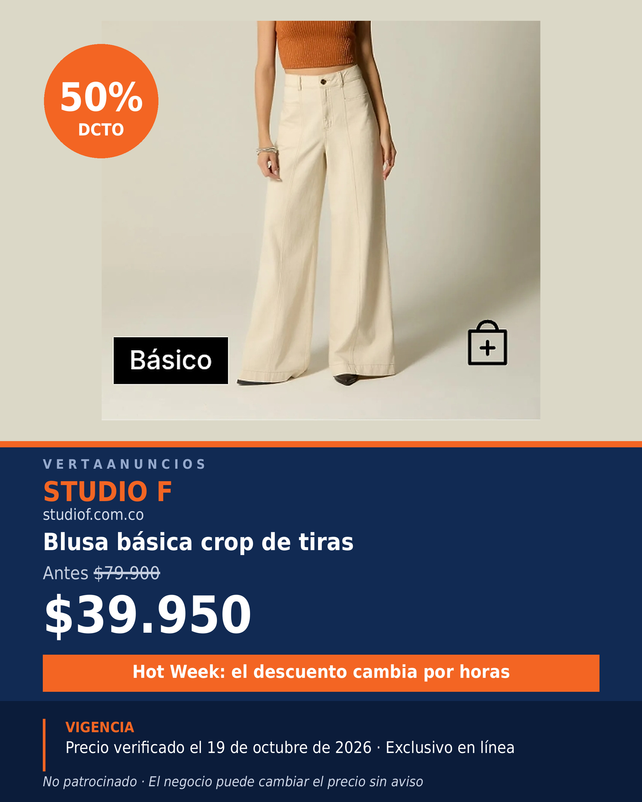 Blusa básica crop de tiras — Studio F