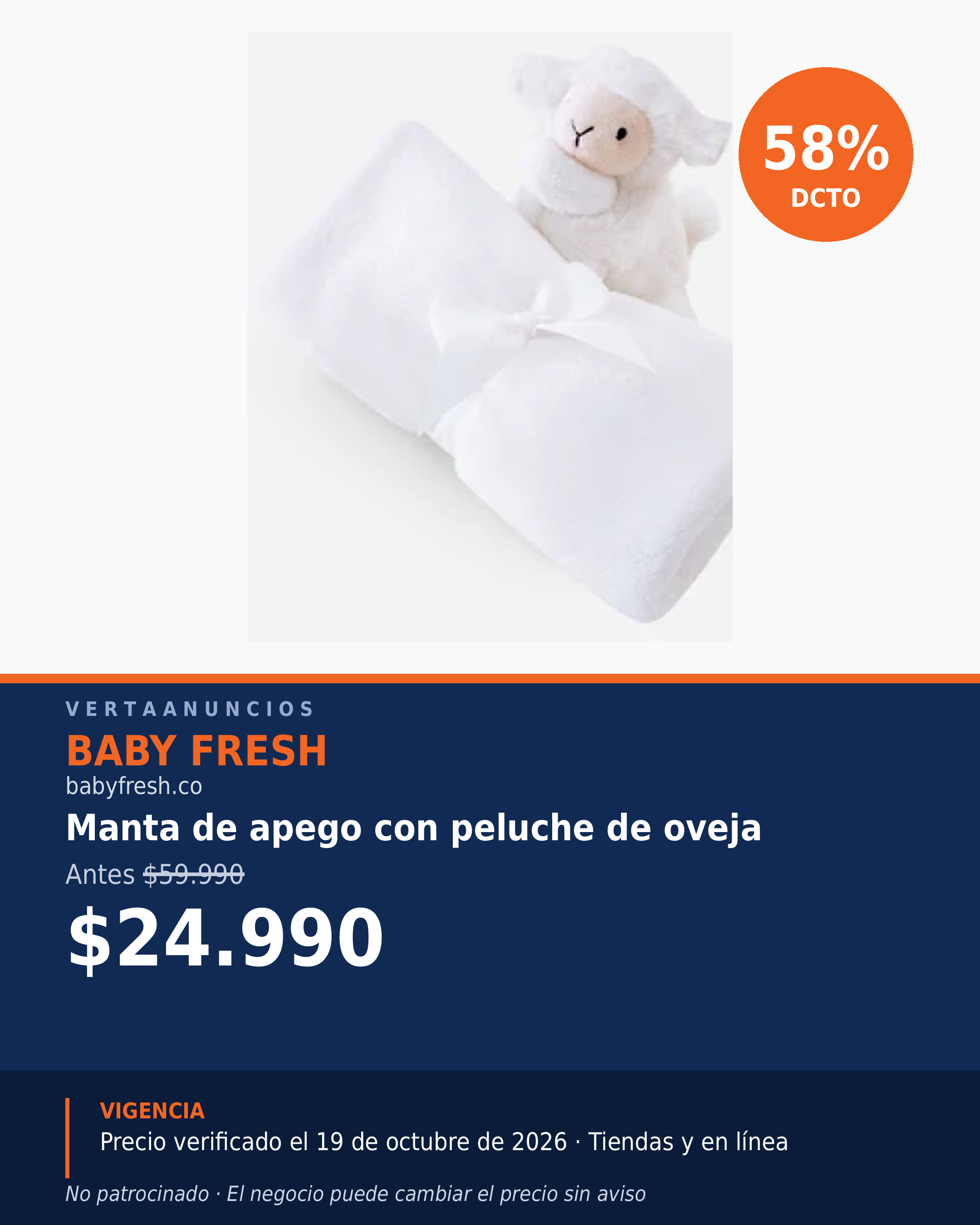 Manta de apego con peluche de oveja — Baby Fresh