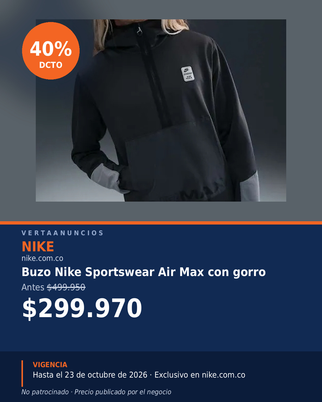 Buzo Nike Sportswear Air Max con gorro — Nike