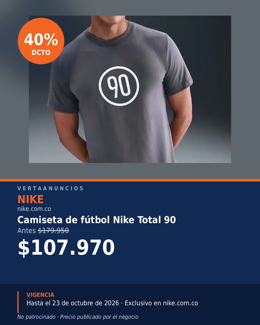 Camiseta de fútbol Nike Total 90 — Nike