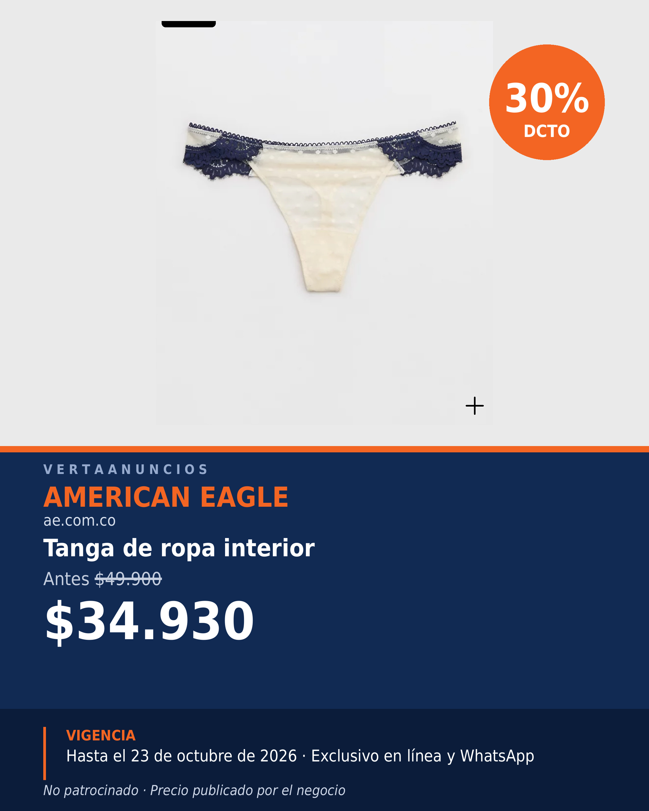 Tanga de ropa interior — American Eagle